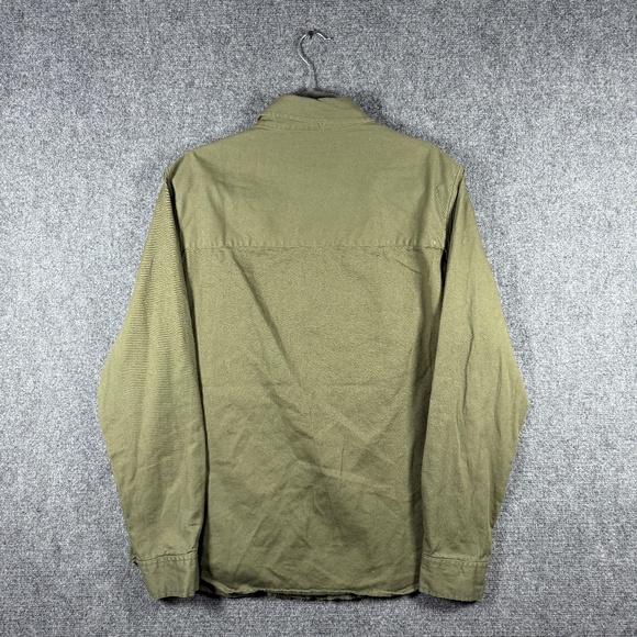 True Religion Pearl Snap Olive Green Long Sleeve Button Down Shirt Mens Medium - Picture 2 of 9